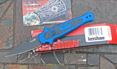Kershaw USA MADE LAUNCH 12 MINI STILETTO Auto Model 7125BLUBLK