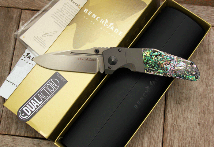 AIK/Benchmade CUSTOM Sibert MLK GOLD CLASS DUAL ACTION w/Abalone