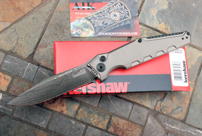 DAMASCUS Kershaw LAUNCH 7 Model 7900GRYDAM Auto