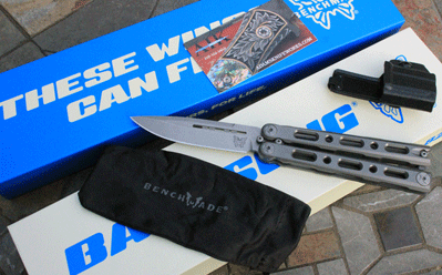 Benchmade TITANIUM Balisong Model 82 LARO w/ Spear Point Blade