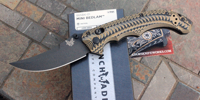 Benchmade MINI BEDLAM Persian Style Manual Axis Lock w/G-10