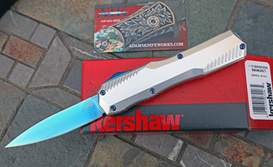 Kershaw LIVEWIRE Front Opener w/Polished Frame & Blue MAGNACUT