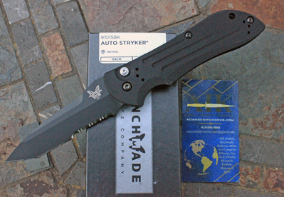 Benchmade 9101SBK AUTO STRYKER w/ Black Part Serr Tanto Blade