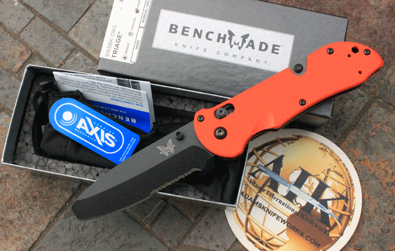 Benchmade Orange TRIAGE Axis Lock Rescue Knife Model AIK