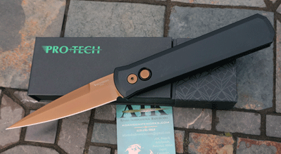 Protech GODFATHER w/ Tan PVD Coated Blade & Hardware