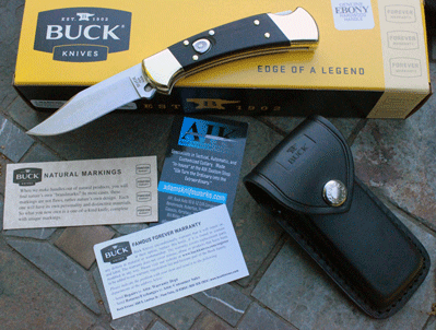 Buck 112 Ranger Factory Automatic Knife w/ Ebony Wood