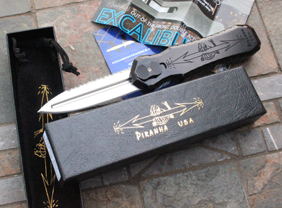 AIK Exclusive Piranha Black EXCALIBUR FULL SERRATED Mirror F/O