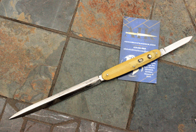 Vintage PRESTO Letter Opener Switchblade w/ Onyx Celluloid