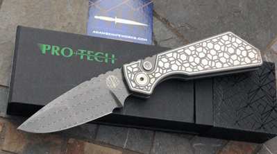 Protech Strider PT Auto w/ 17-4 SS Frame, Damascus Blade & More