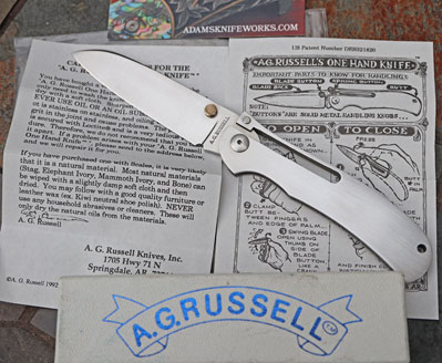 Vintage 1992 A.G. Russell All Stainless One Hand Knife