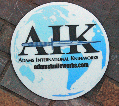 Exclusive AIK Adams Intl Knifeworks "AIK's Knife World" Sticker