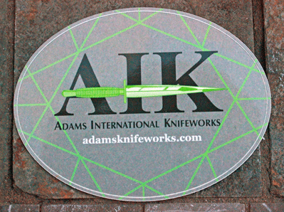 Exclusive AIK Adams Intl Knifeworks Sticker w/ Bio-Hazard Green