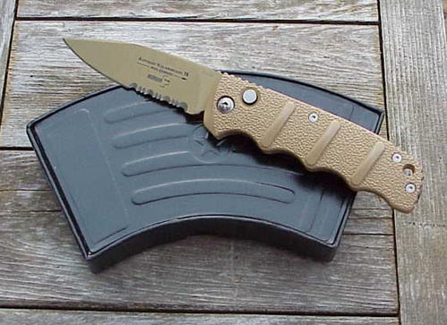 Boker Magnum AK-74 Kalashnikov Auto in Desert Sand & Serrations