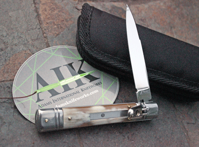 Italian AKC Lever Action Slim Jim Auto w/ Brazilian Horn