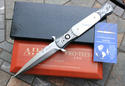 ULTIMATE HAND ENGRAVED Protech/AIK Large Don w/ Pearl & More!