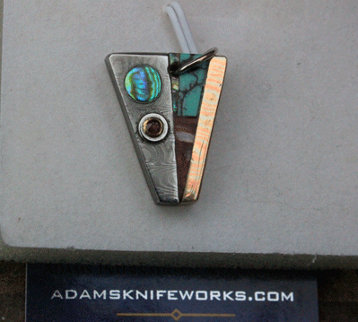 Handmade Picasso Style Pendant w/Damascus, Mokume, & More!