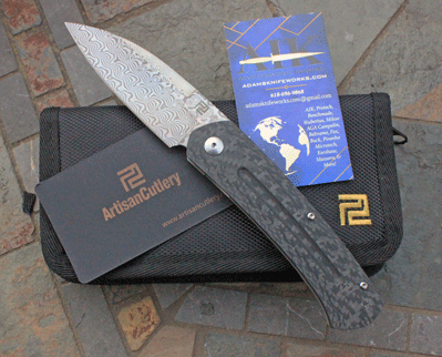 Artisan Cutlery Frame Lock Flipper w/ Carbon Fiber & Titanium