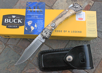 Hand Engraved & File Worked Buck/AIK 110 ELITE Auto w/Mammoth