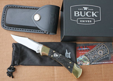 Exclusive! HAND FILE WORKED Buck Ranger Model 112 Auto w/Ebony