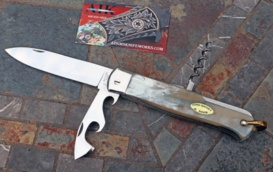 Rare BARGEON French Made Multi Blade Lockback w/ Select Horn