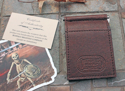 Buffalo Billfold Co Bison Leather Money Clip / Card Holder