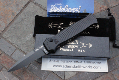 Piranha USA Black Tactical SERRATED BODYGUARD Auto w/ S30V