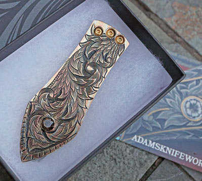 Hand Engraved BIG BUCKS Money Clip w/ Mokume by Andrew Adams