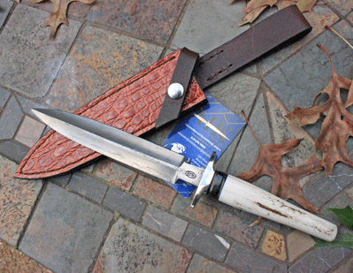 Bill Miller Handmade Damascus Dagger w/ Sambar Stag