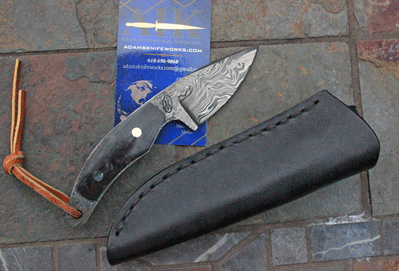 Bill Miller Handmade DAMASCUS Mini Skinner w/ Micarta