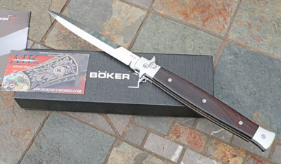 Boker Plus 11" Italian Style Stiletto w/ Ebony Wood & 14C28N