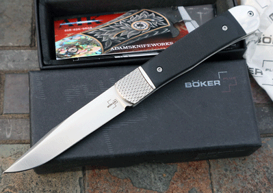 BOKER-PLUS Hidden Bolster Release Auto w/ D2 and Black G10