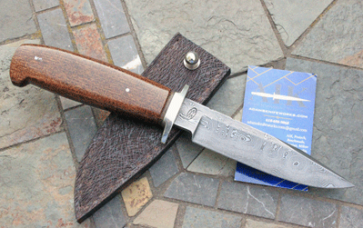 Bill Miller Handmade Damascus Skinner/Fighter w/ Micarta