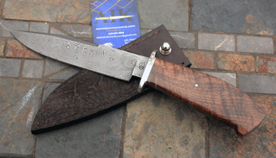 Bill Miller Handmade Damascus Fighter w/ Tasmanian Blackwood