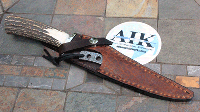 Bill Miller Handmade Damascus Piggyback Combo Skinner Set w/Stag
