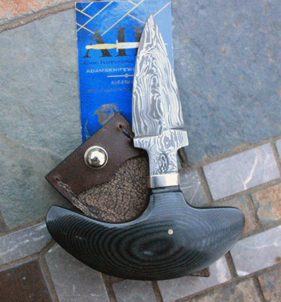 Bill Miller Handmade Damascus Push Dagger with Micarta