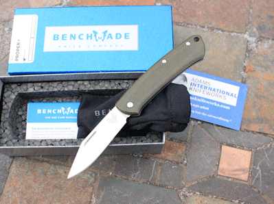 Benchmade PROPER Model 318 Slip Joint Folder w/Green Micarta