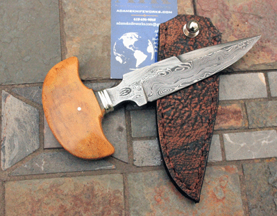 Bill Miller Handmade Damascus Push Dagger with Micarta