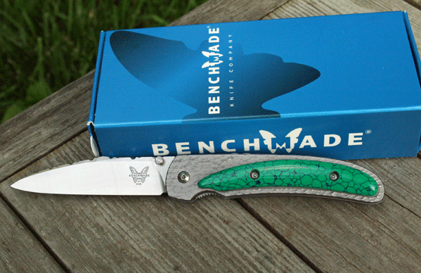 Custom Benchmade Opportunist w/Web Malachite, Ivory, & File Work