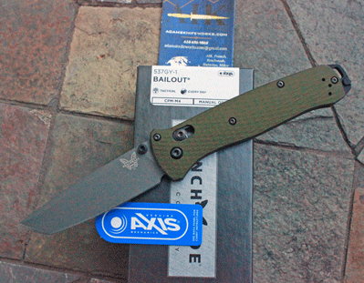 Benchmade Model 537GY-1 BAILOUT Axis Lock Manual Folder w/CPM-M4