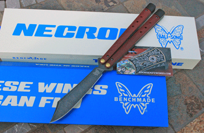 NEW Balisong! Benchmade NECRON Model 99BT w/ Ruby Red G10