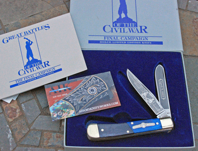 Boker Solingen Limited Civil War Series Trapper w/Blue/Gray Bone