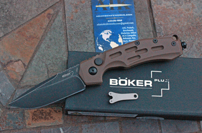 Boker Plus Coyote Brown THUNDER STORM AUTO w/ Blackwash Blade
