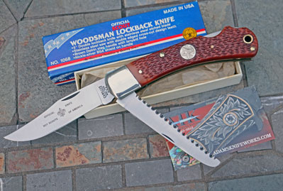 1989 Camillus BOY SCOUT WOODSMAN Lockback w/ Saw Blade