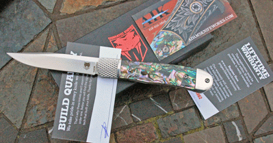 Cobratec Custom Trapper Hidden Bolster Release Auto w/ Abalone