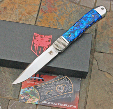 AIK /Cobratec Custom Bolster Release Auto w/ Blue Abalone