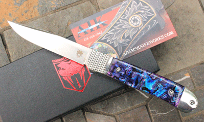 AIK/Cobratec Custom Trapper Bolster Release Auto w/ Purple Paua