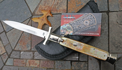 AIK BROWN RECLUSE SWING GUARD w/ Gold Lip Pearl & File Work