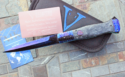 Brandon Vallotton D/A Auto w/Fat Carbon Fiber & Hot Blu Damascus