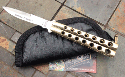 Taylor Seto Manila Folder Brass Balisong Butterfly