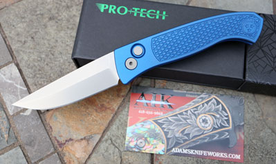 Special Blue Protech Walter Brend Auto w/ Diamond Texture Inlay